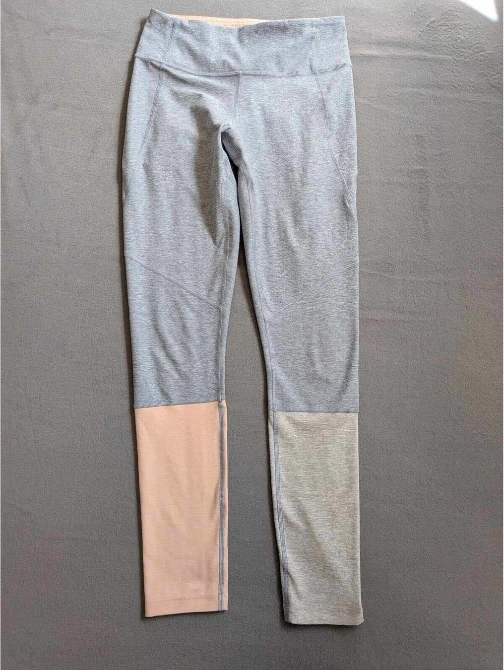 Outdoor Voices Leggings Womens XS Gray Colorblock High Waist Ankle Pockets Yoga